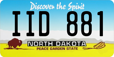 ND license plate IID881