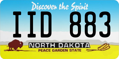 ND license plate IID883