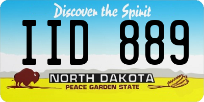 ND license plate IID889