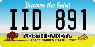 ND license plate IID891