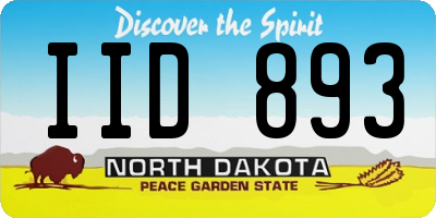 ND license plate IID893