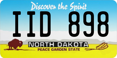 ND license plate IID898