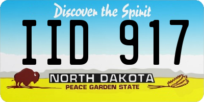 ND license plate IID917