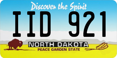 ND license plate IID921