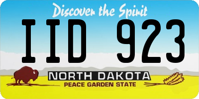 ND license plate IID923