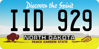 ND license plate IID929