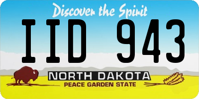 ND license plate IID943