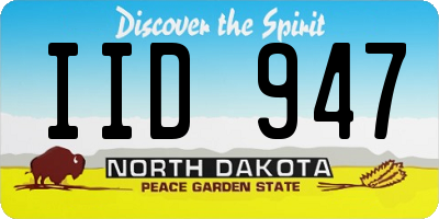 ND license plate IID947