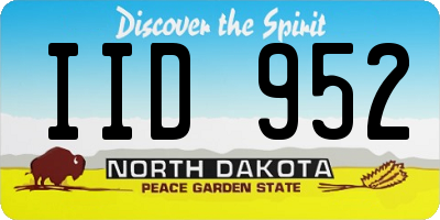 ND license plate IID952