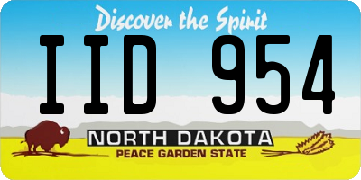 ND license plate IID954