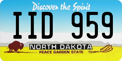 ND license plate IID959