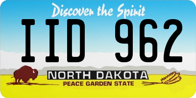 ND license plate IID962