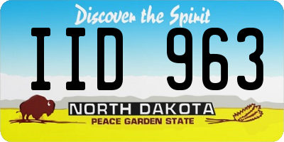 ND license plate IID963