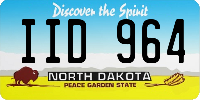 ND license plate IID964