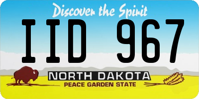 ND license plate IID967