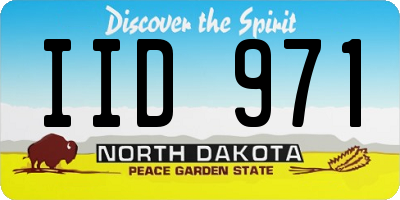 ND license plate IID971