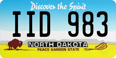 ND license plate IID983