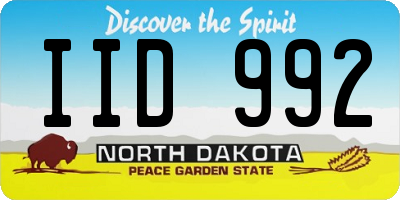 ND license plate IID992