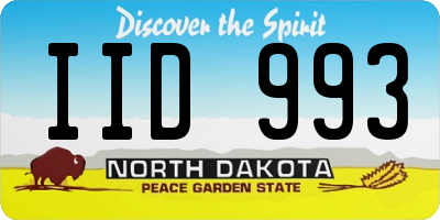 ND license plate IID993
