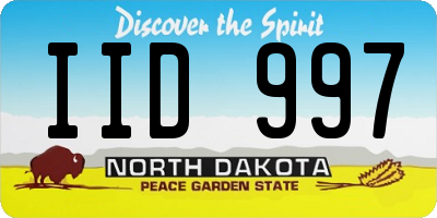 ND license plate IID997