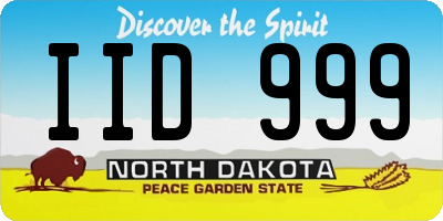ND license plate IID999