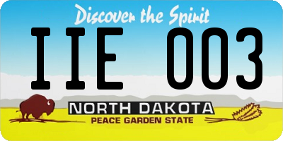 ND license plate IIE003