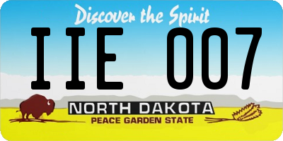 ND license plate IIE007