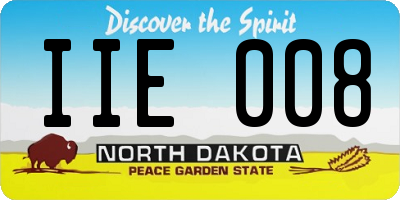 ND license plate IIE008