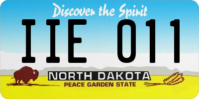 ND license plate IIE011