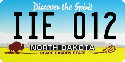 ND license plate IIE012