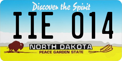 ND license plate IIE014