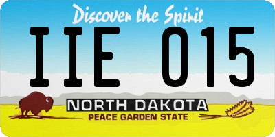 ND license plate IIE015