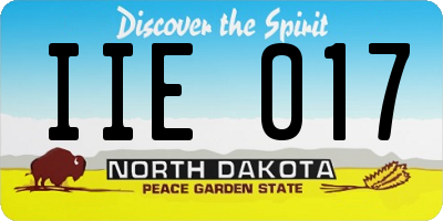 ND license plate IIE017