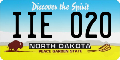 ND license plate IIE020