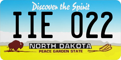 ND license plate IIE022