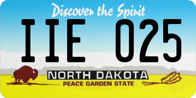 ND license plate IIE025