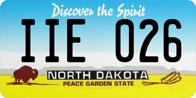 ND license plate IIE026