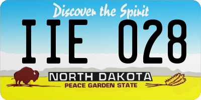 ND license plate IIE028