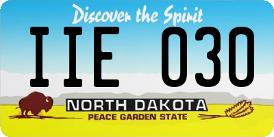 ND license plate IIE030