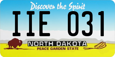 ND license plate IIE031