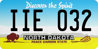 ND license plate IIE032