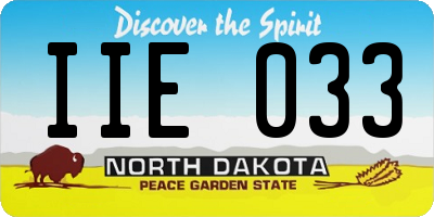 ND license plate IIE033
