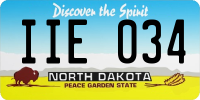 ND license plate IIE034