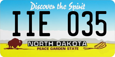 ND license plate IIE035