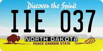 ND license plate IIE037