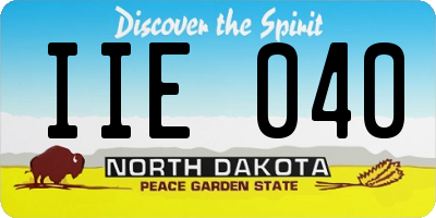 ND license plate IIE040