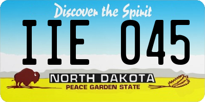 ND license plate IIE045