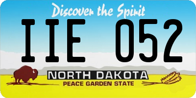 ND license plate IIE052