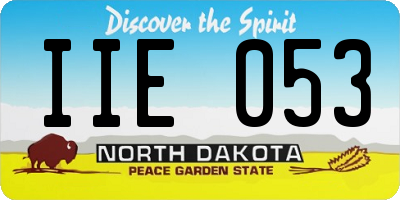 ND license plate IIE053