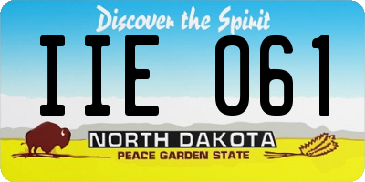 ND license plate IIE061